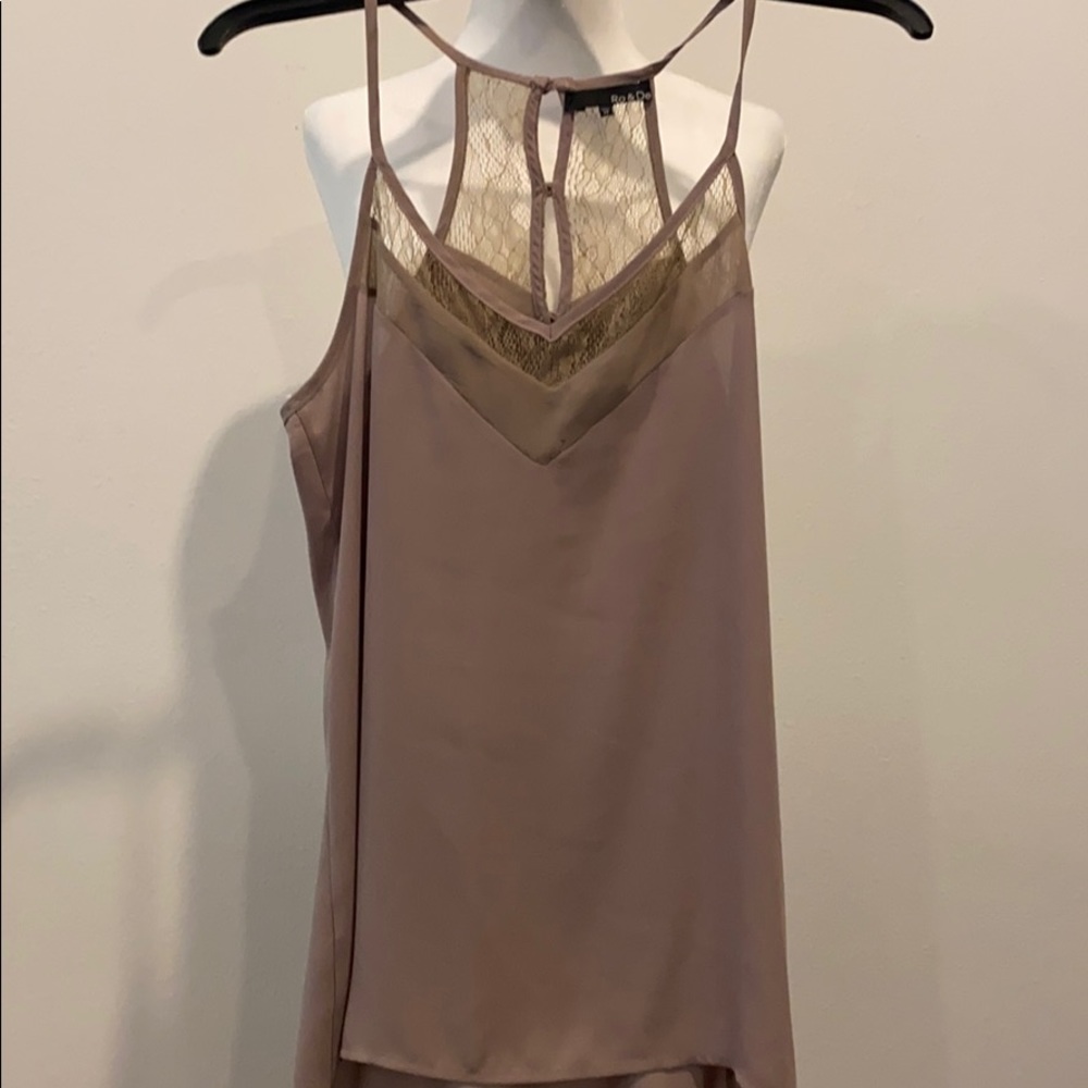 Brown camisole with lace detail NWOT